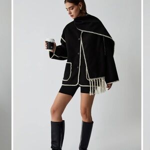 Commense Black and Cream Trim Jacket